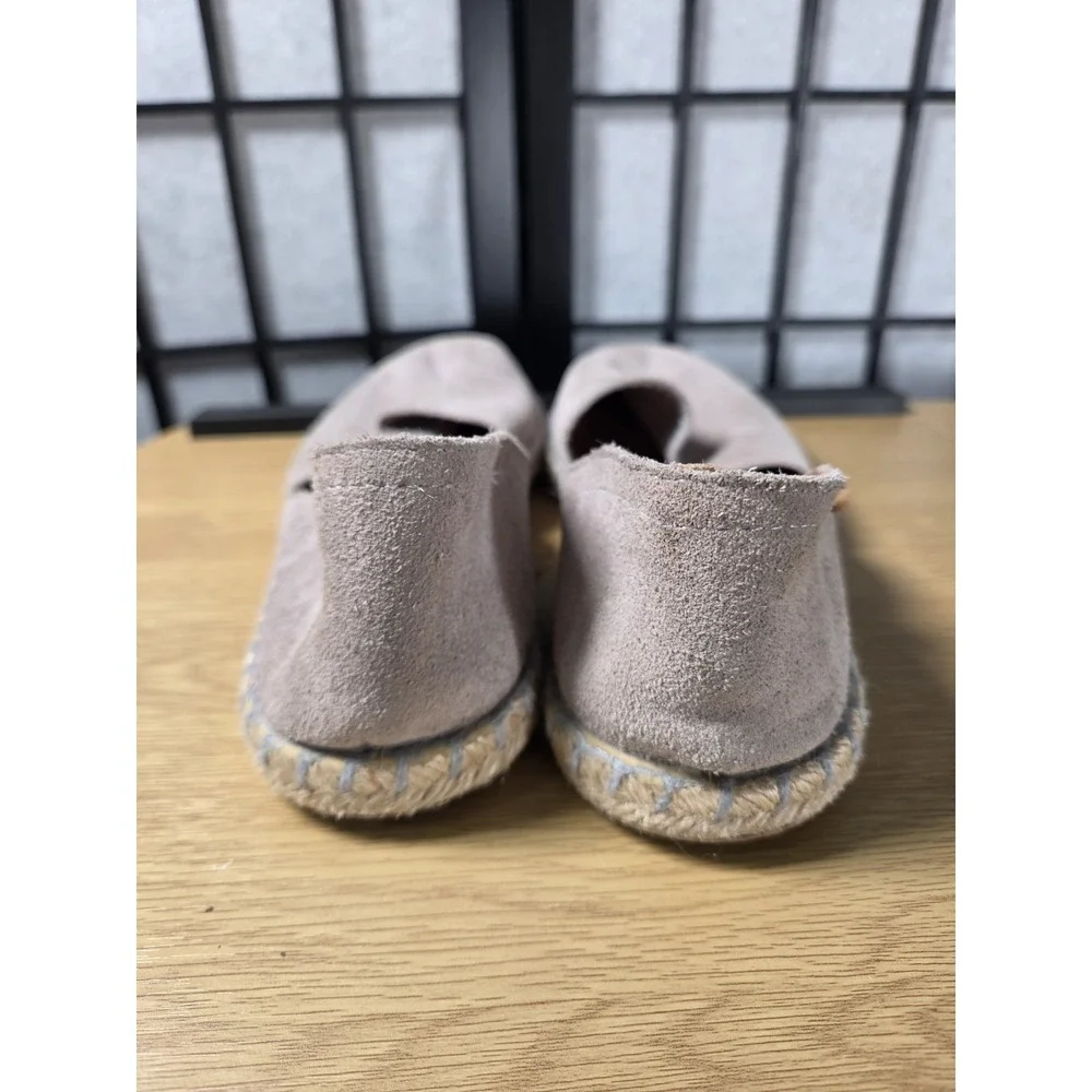 Verbenas Women's Size 41 / 10 Carmen Gray Suede Slip On Espadrille Flats